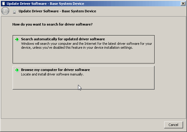 Browse my computer for driver software