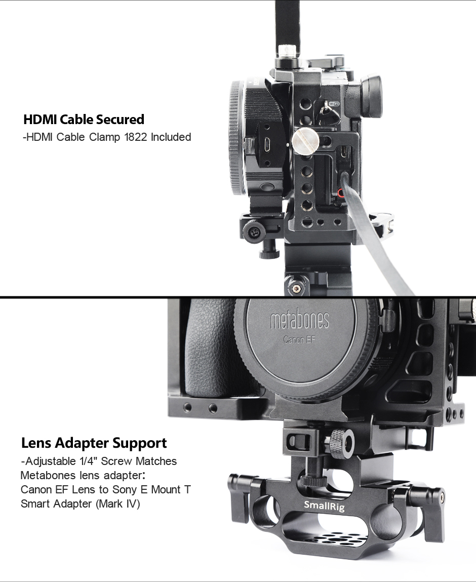 Sony A6500 Camera Cage With Baseplate And Accessories